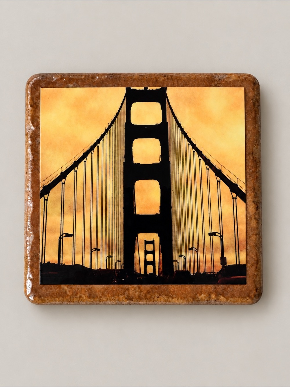 Exit 82 Art Golden Gate Bridge Stone Coaster San Francisco